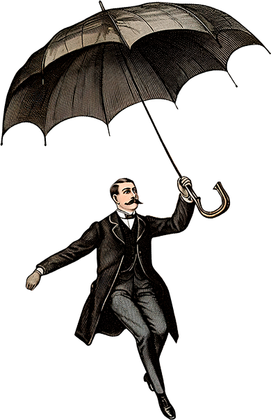 Homme parapluie